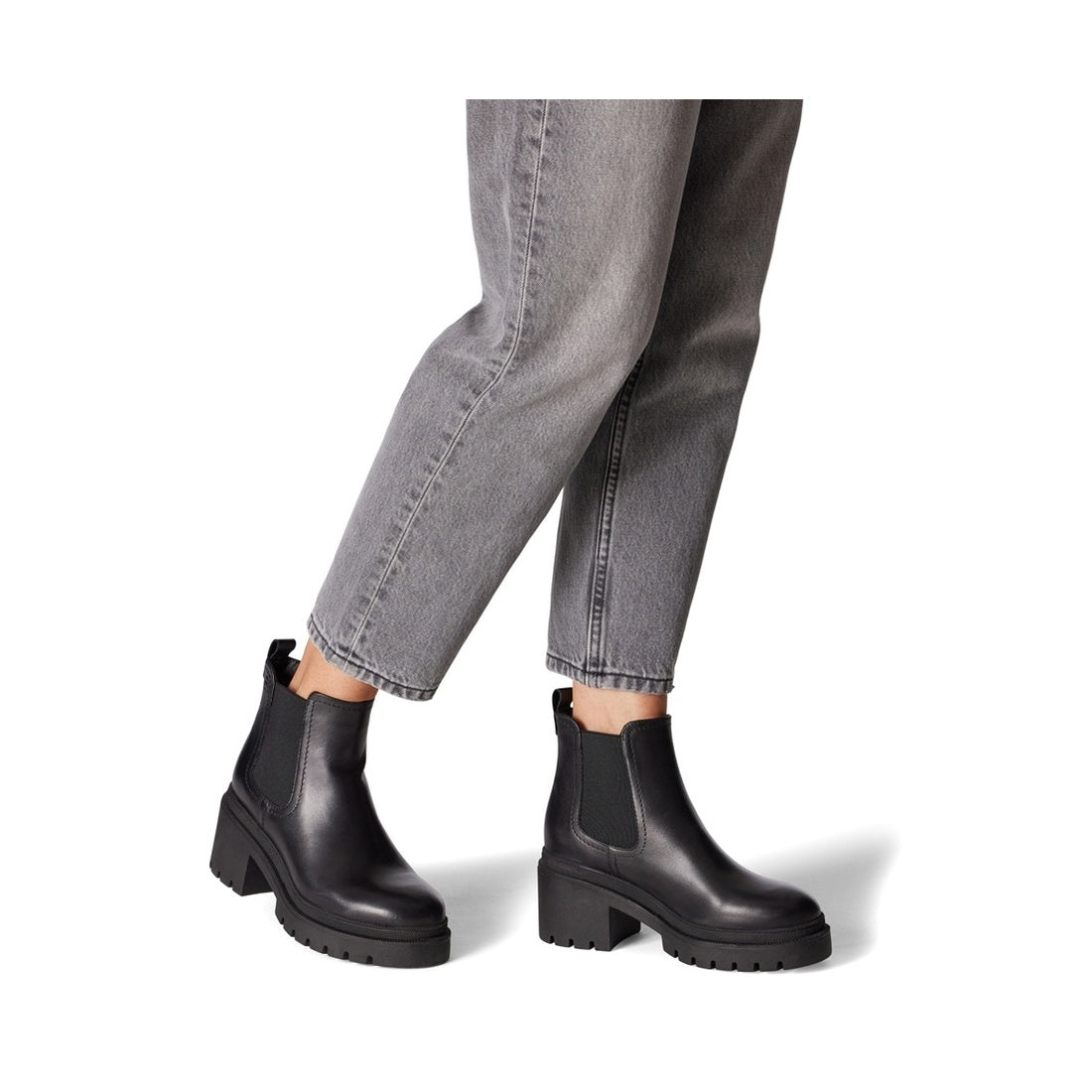 black casual closed booties