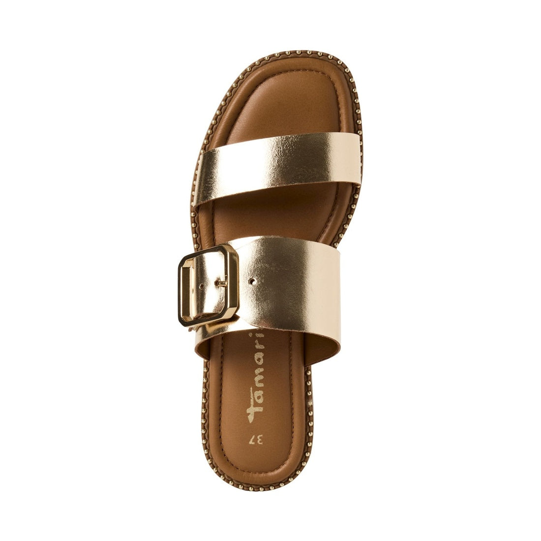 beige casual open mule flat