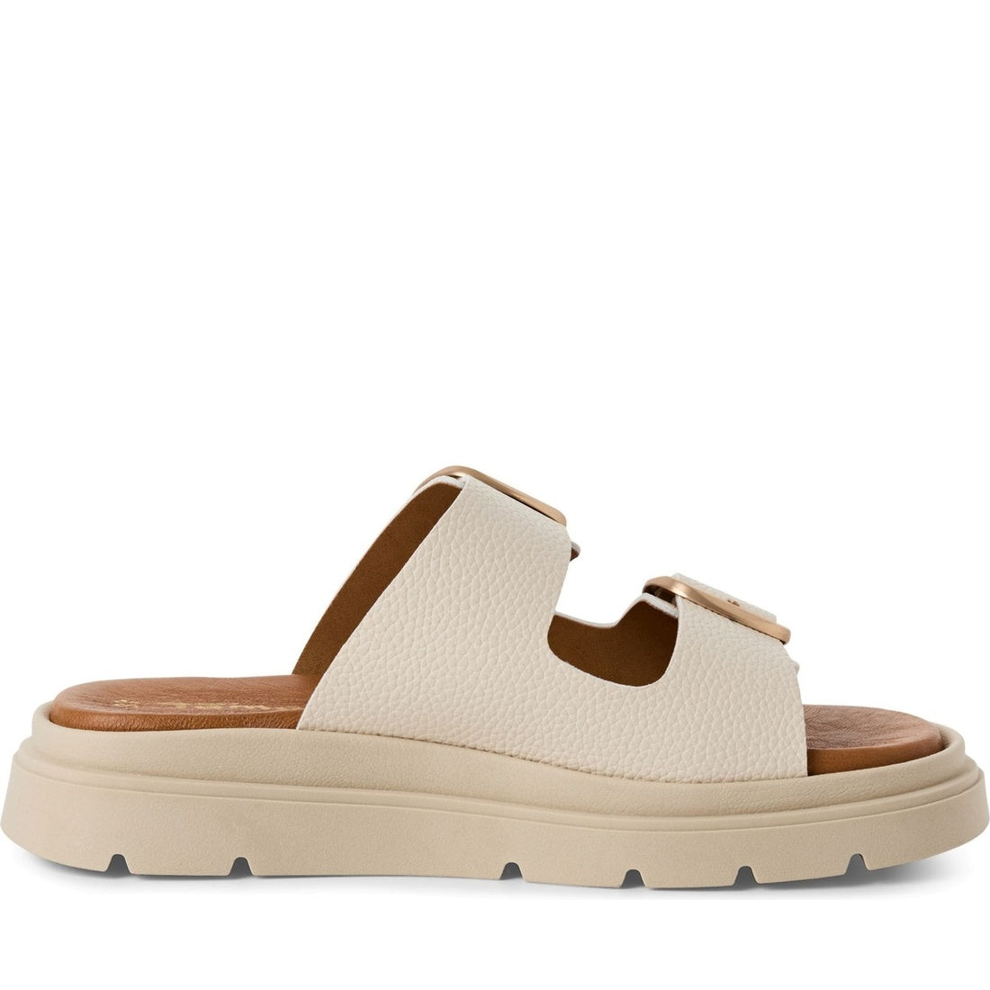 wedge/plat mule beige