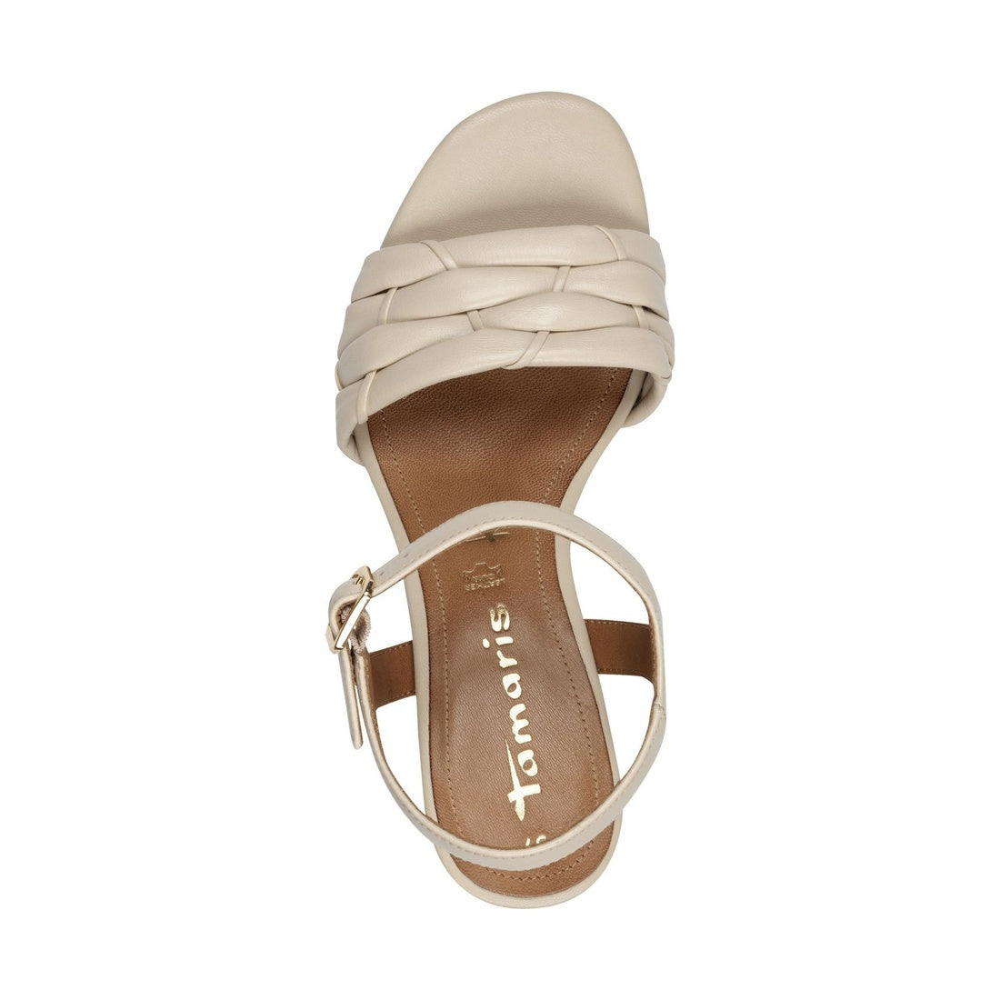 beige casual open sandal heel