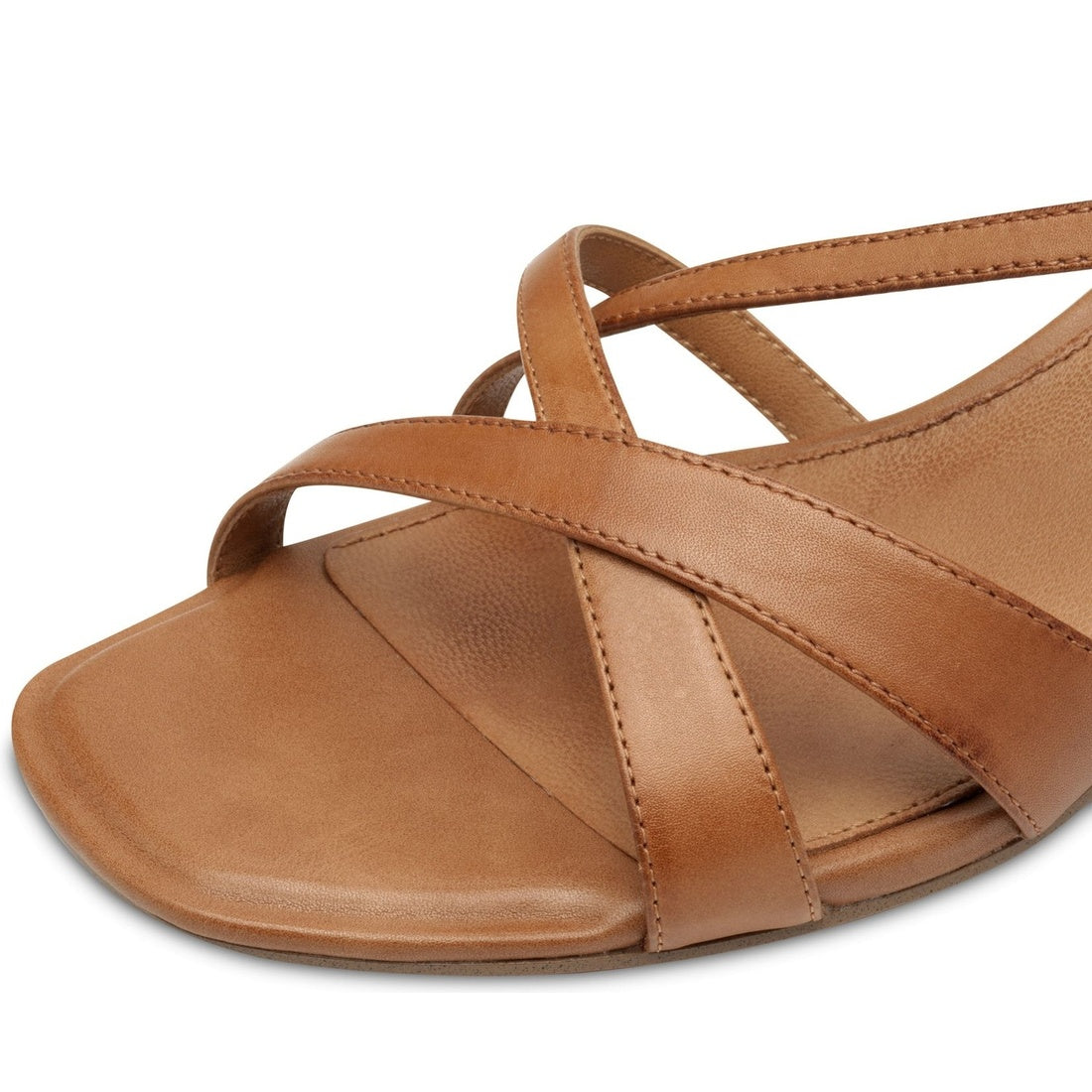 brown casual open sandal heel