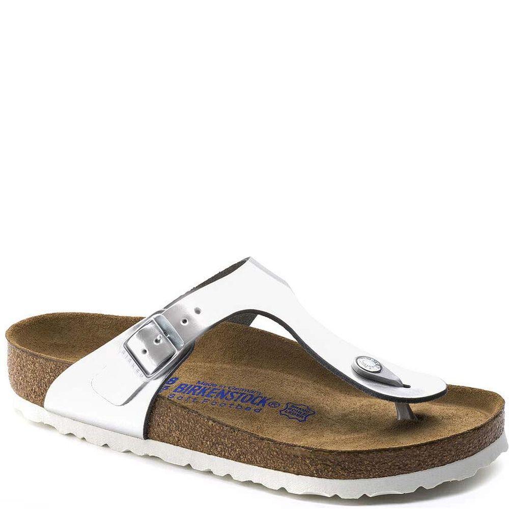 Birkenstock Womens Gizeh Bs Silver Slippers 1003675 | Vilbury London