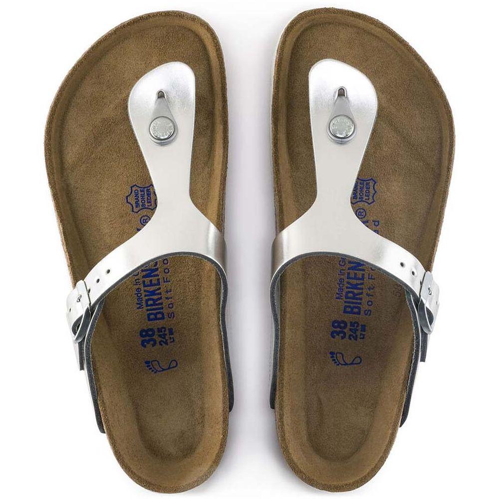 Birkenstock Womens Gizeh Bs Silver Slippers 1003675 | Vilbury London