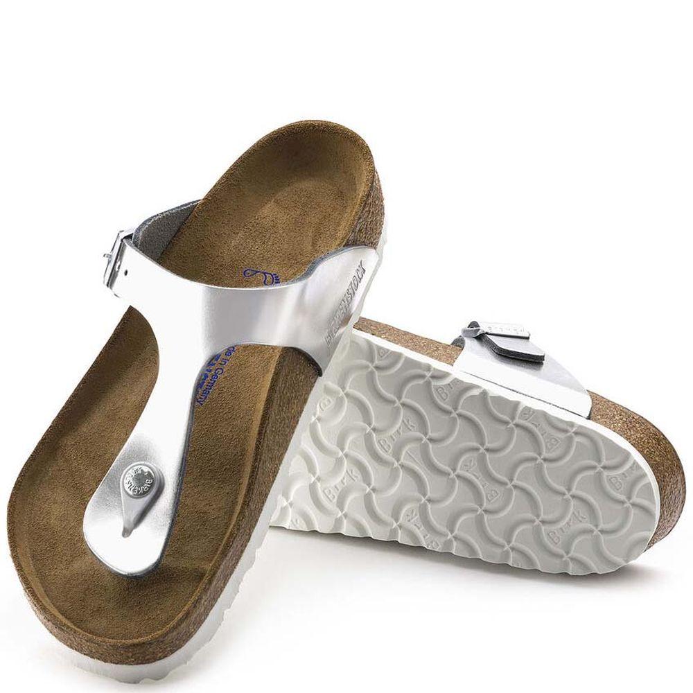 Birkenstock Womens Gizeh Bs Silver Slippers 1003675 | Vilbury London