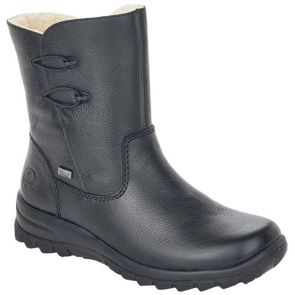 Rieker Womens Black Casual Leather Boots Z7172-00 | Vilbury London