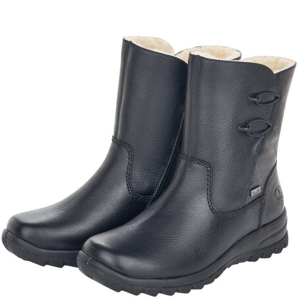 Rieker Womens Black Casual Leather Boots Z7172-00 | Vilbury London