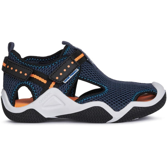 Geox Mens Jr Wader Navy Orangefluo Sandals J1530A 00014 C4074 | Vilbury London