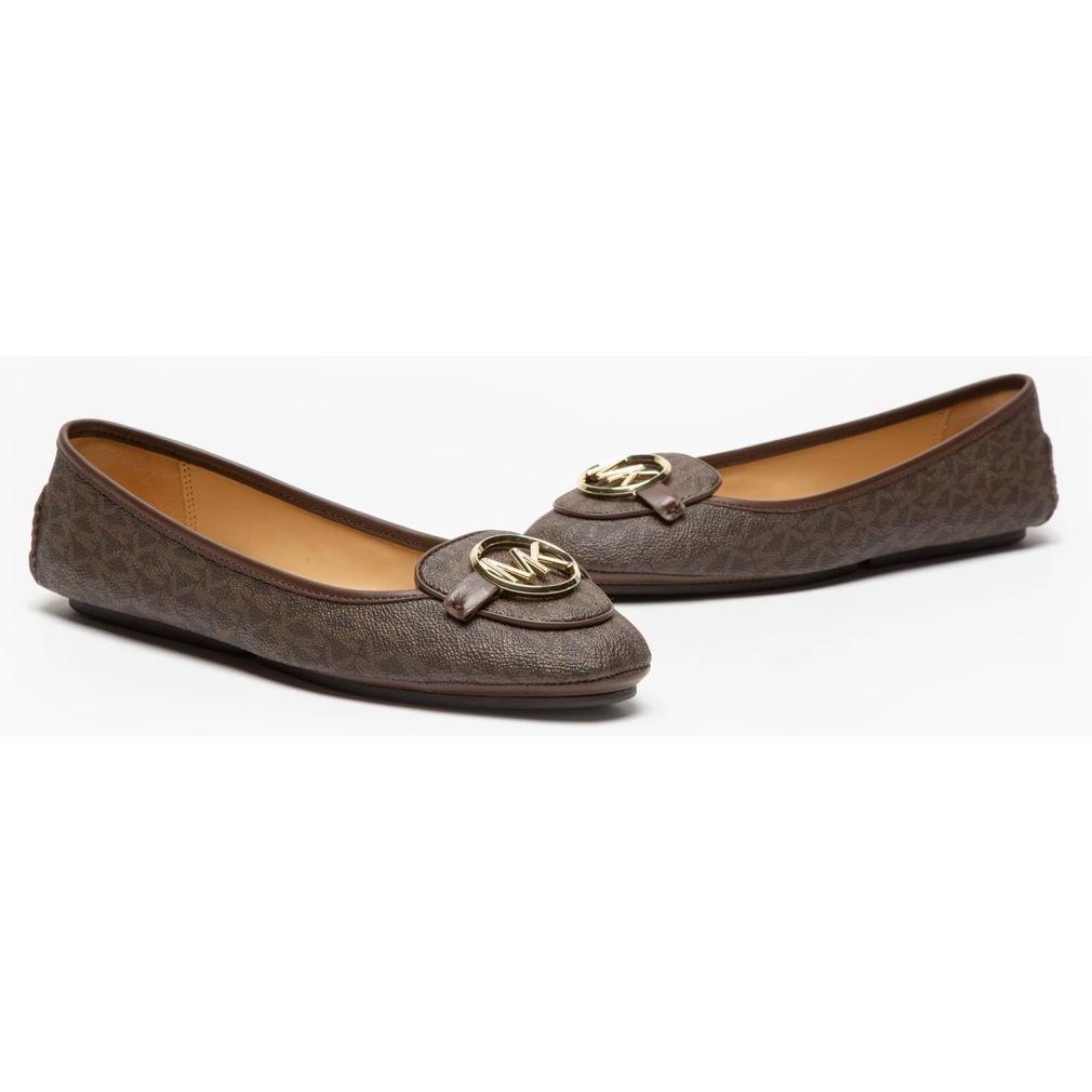 Michael Kors Womens Lillie Moc Brown Flats 40R9Lifp3B-200 | Vilbury London