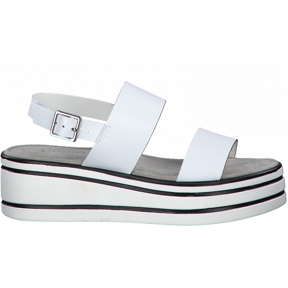 Tamaris Womens White Casual Wedges Sandals 28330 100  | Vilbury London