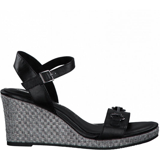 Tamaris Womens Black Casual Wedges Sandals 28370 001  | Vilbury London