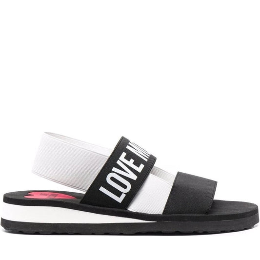 nero bianco casual part-open sandal