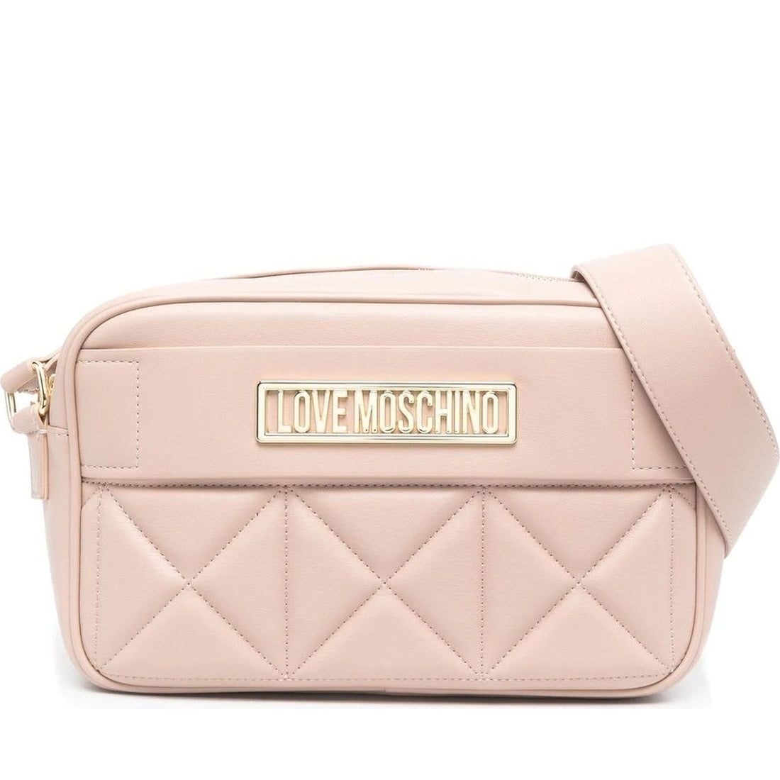 Love Moschino womens Nude belt bag with logo | Vilbury London