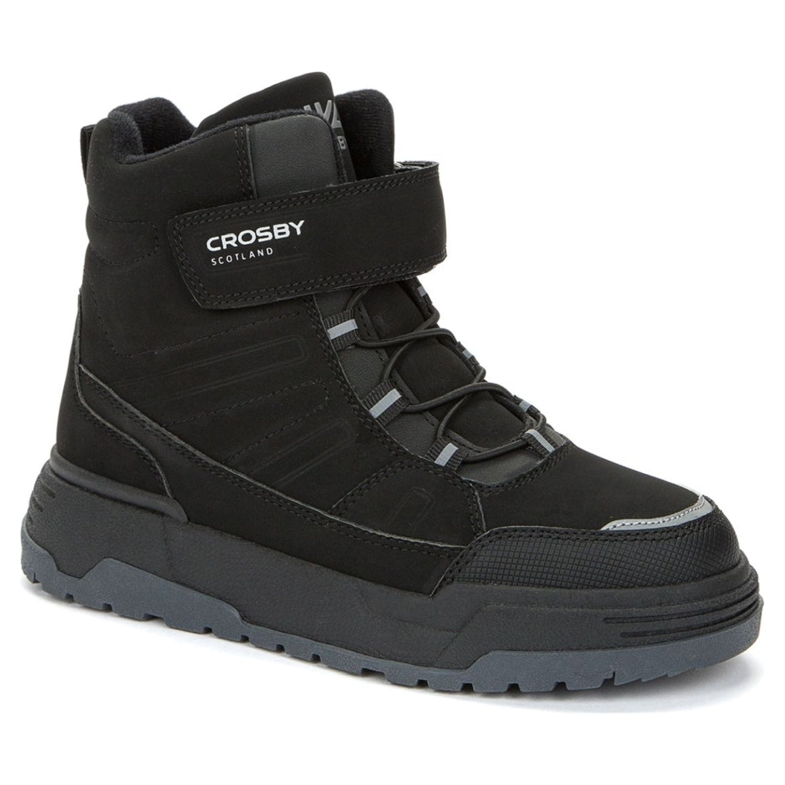 Crosby boys black warm boots | Vilbury London