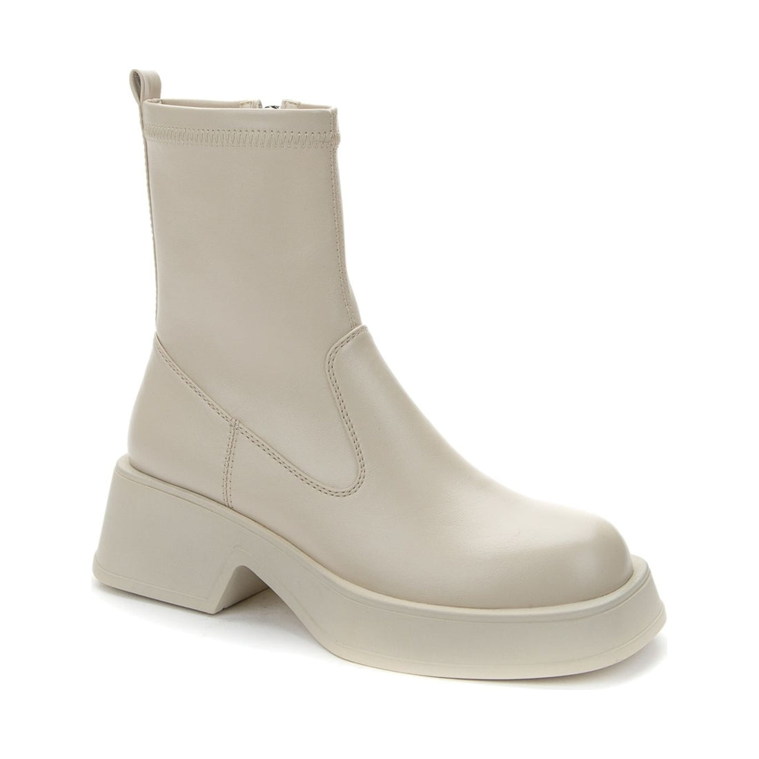 Betsy womens beige casual closed booties | Vilbury London