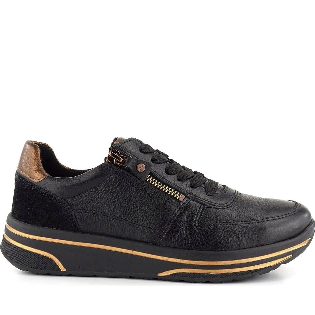 Ara womens black sapporo leisure trainers | Vilbury London