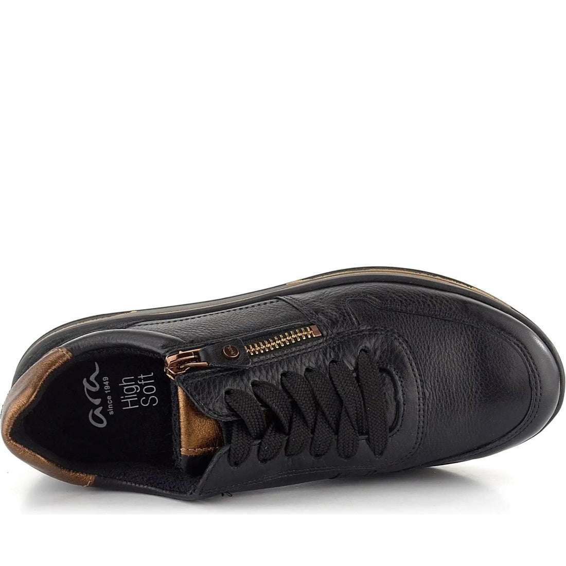 Ara womens black sapporo leisure trainers | Vilbury London