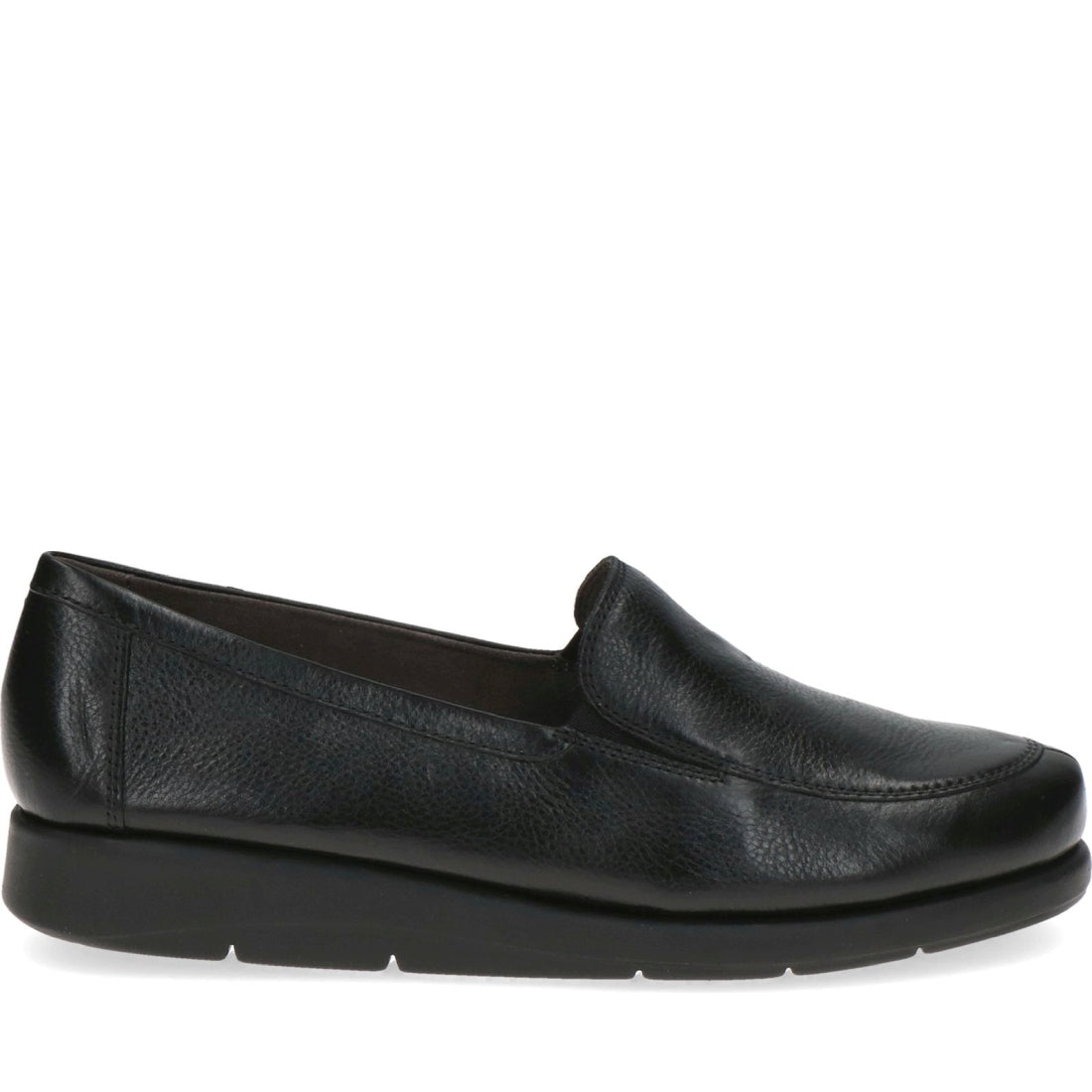 Caprice womens black nappa casual closed loafers | Vilbury London