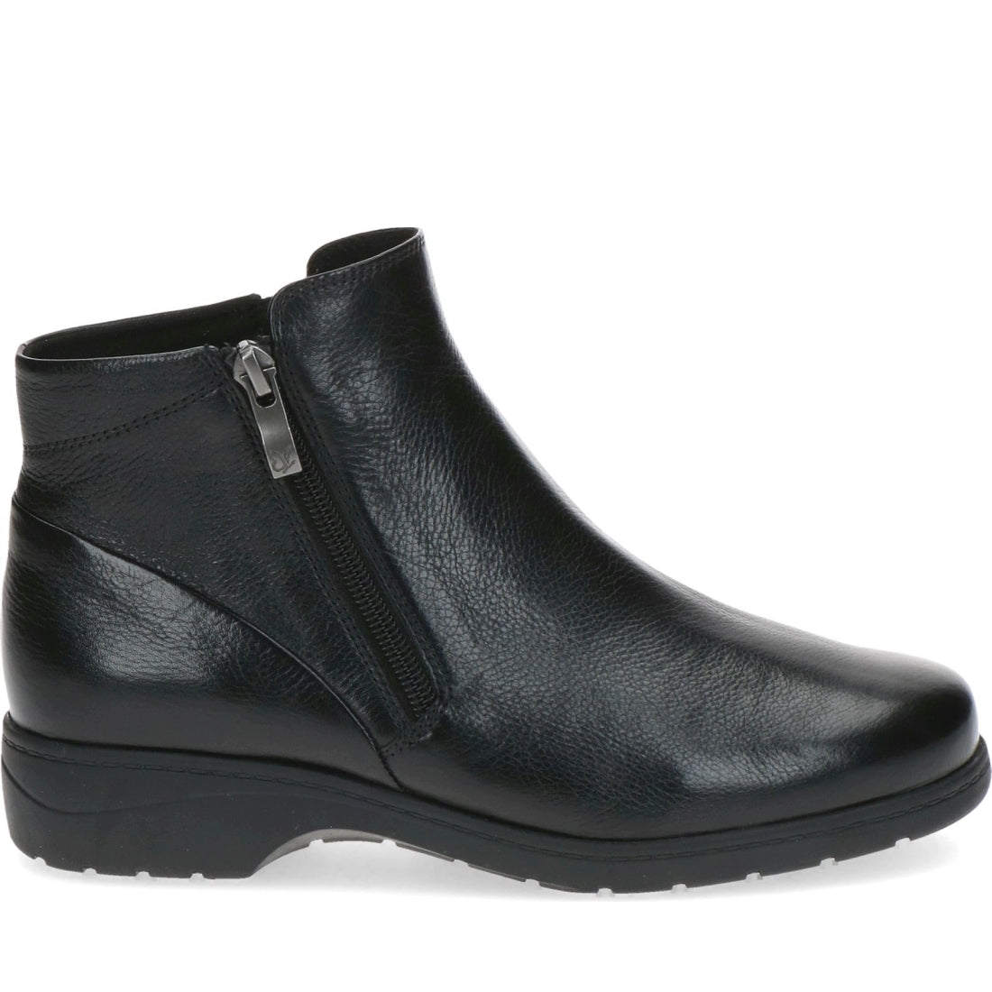 Caprice womens black nappa casual closed booties | Vilbury London