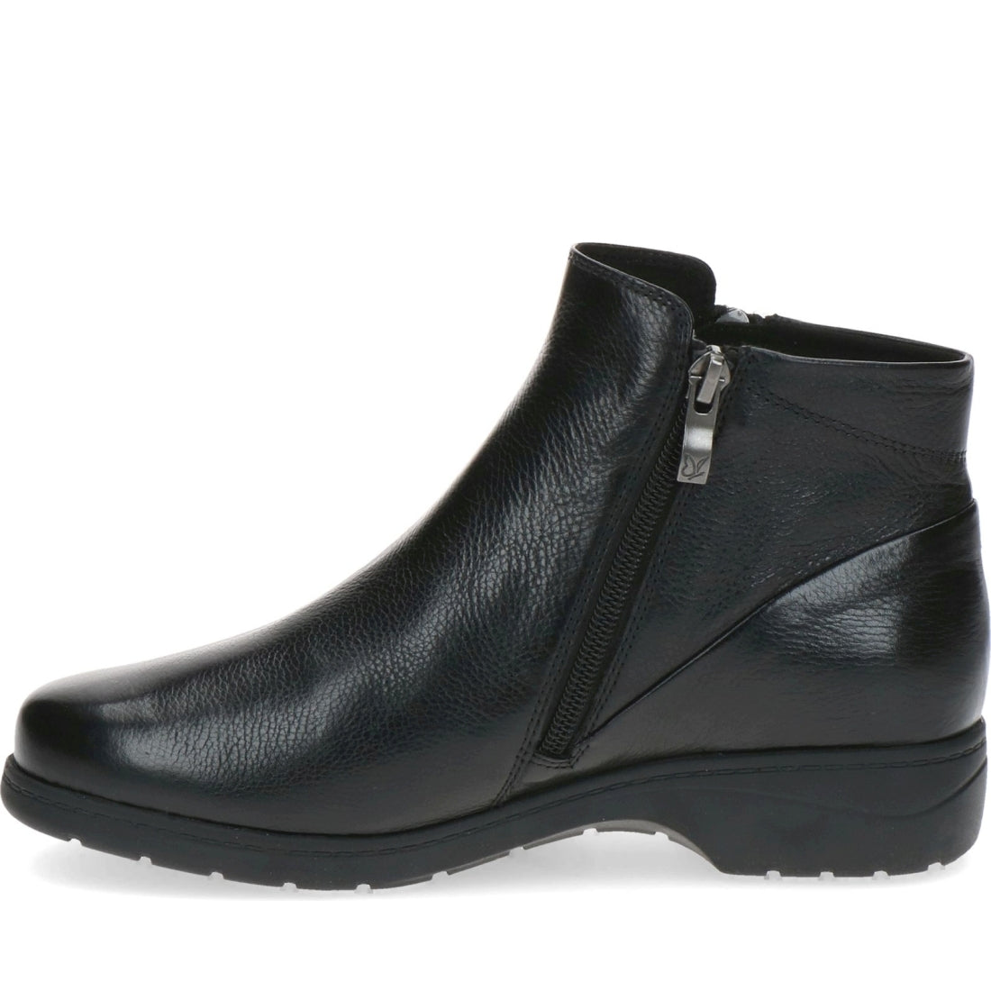 Caprice womens black nappa casual closed booties | Vilbury London