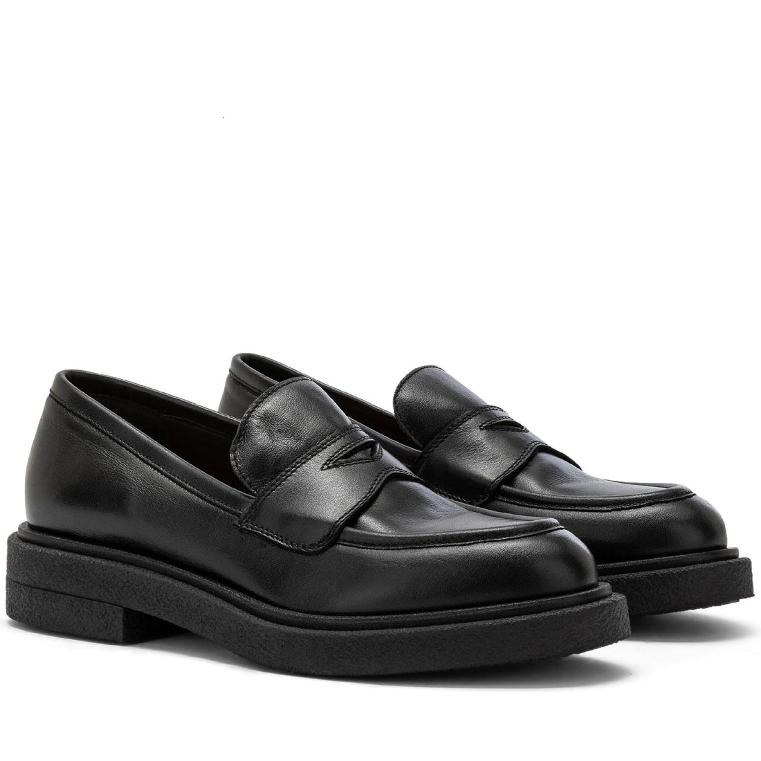 CARMENS womens nero brook clam loafers | Vilbury London