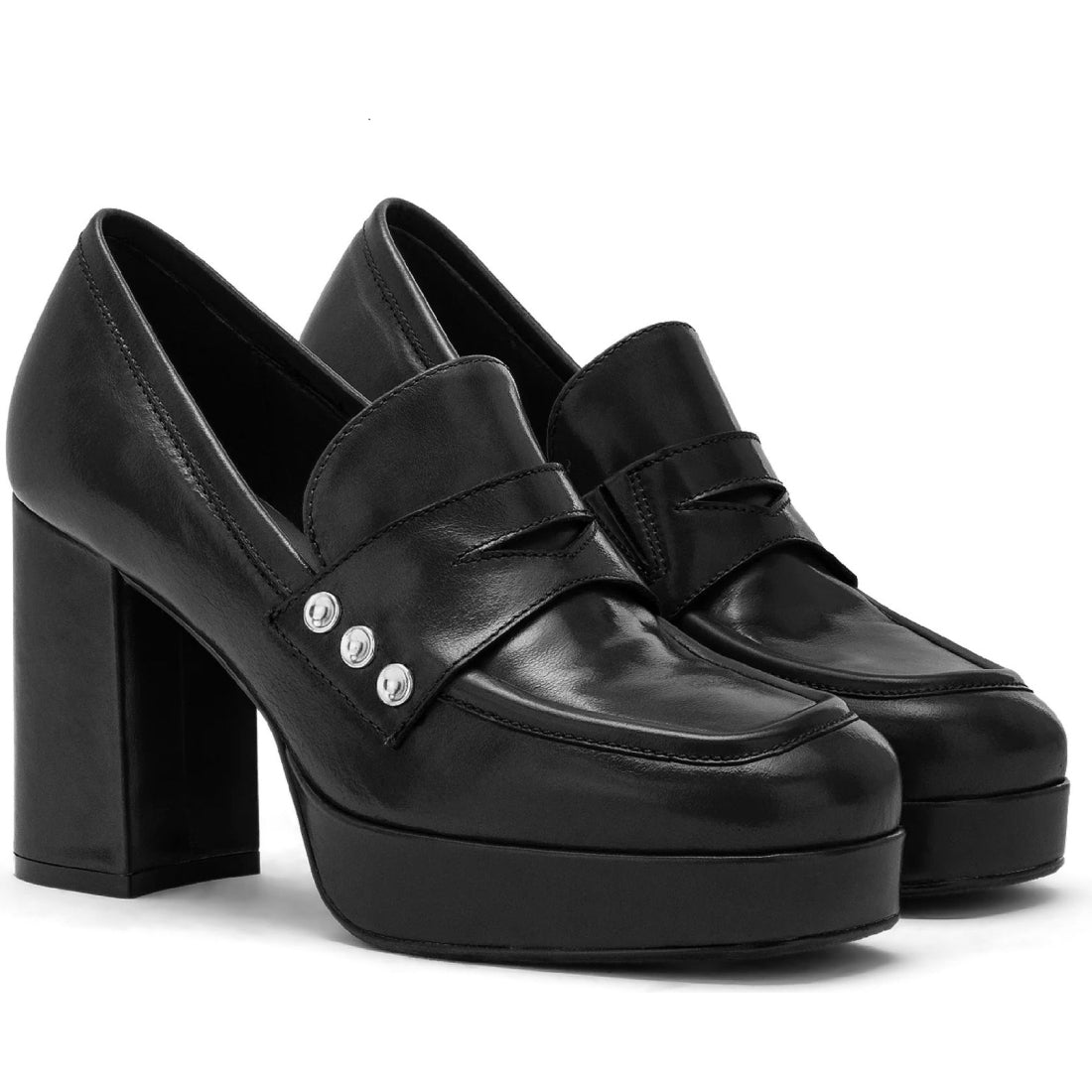 CARMENS womens nero charlie clam loafers | Vilbury London