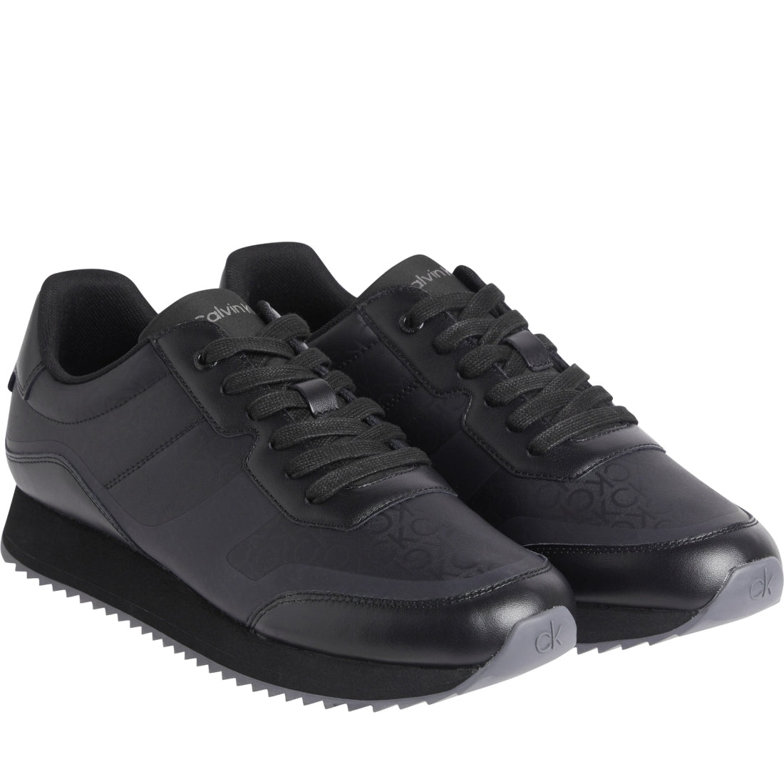 Calvin Klein mens black low lace up heat bond booties | Vilbury London