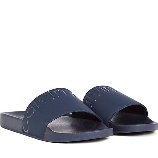 Calvin Klein mens calvin navy casual open pool slide | Vilbury London