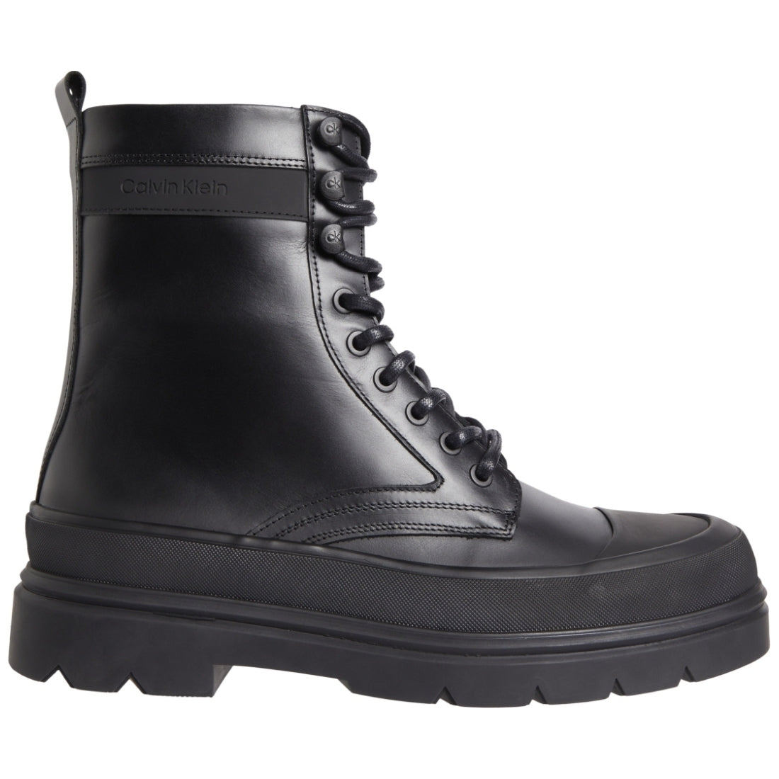 Calvin Klein mens black lace up boot high | Vilbury London