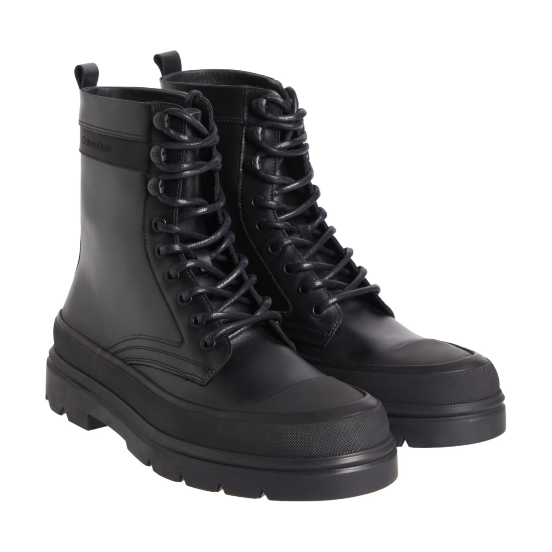 Calvin Klein mens black lace up boot high | Vilbury London