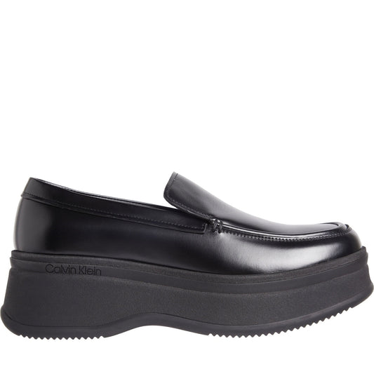 Calvin Klein womens black pitched loafer | Vilbury London