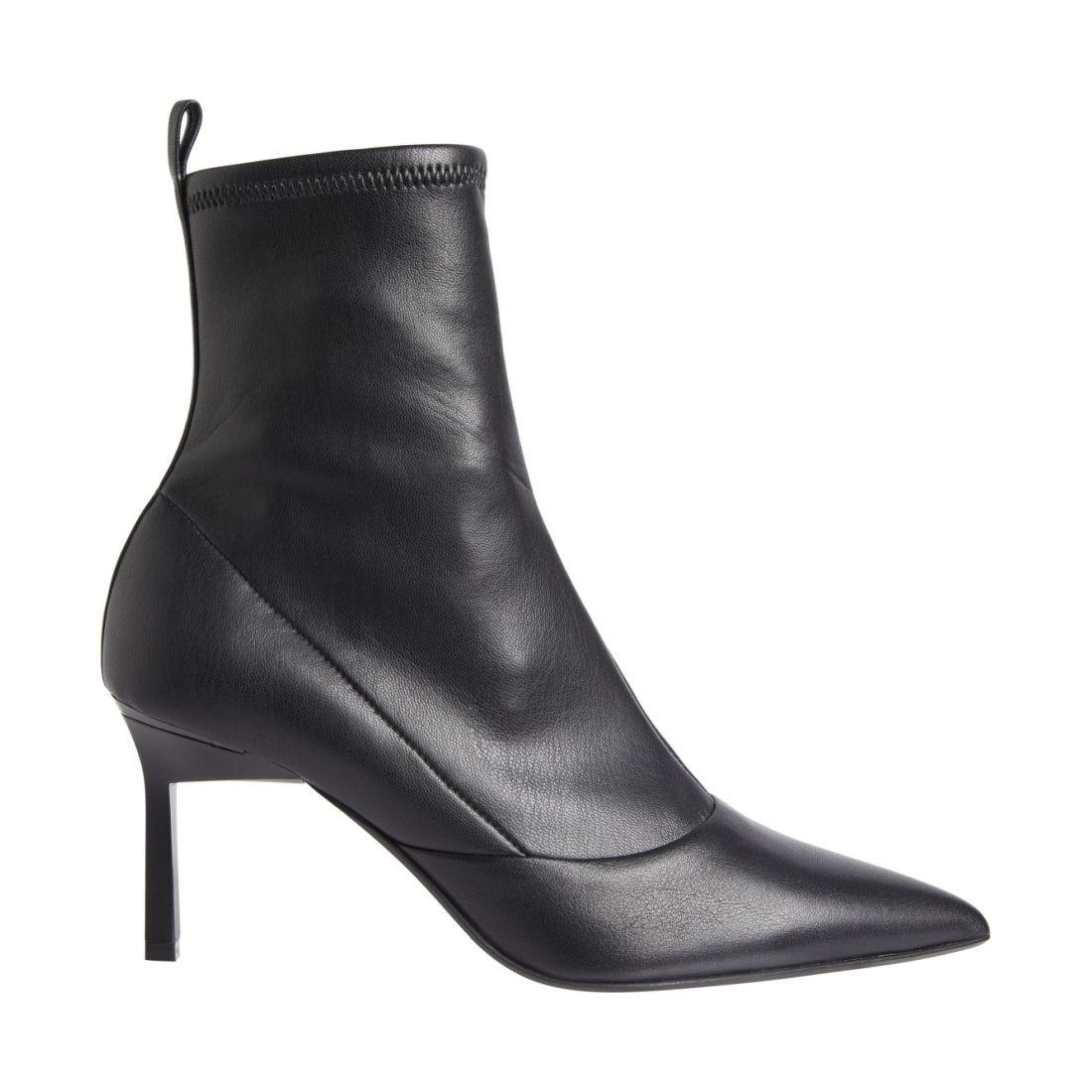 Calvin Klein womens black geo stil stretch ankle boot | Vilbury London