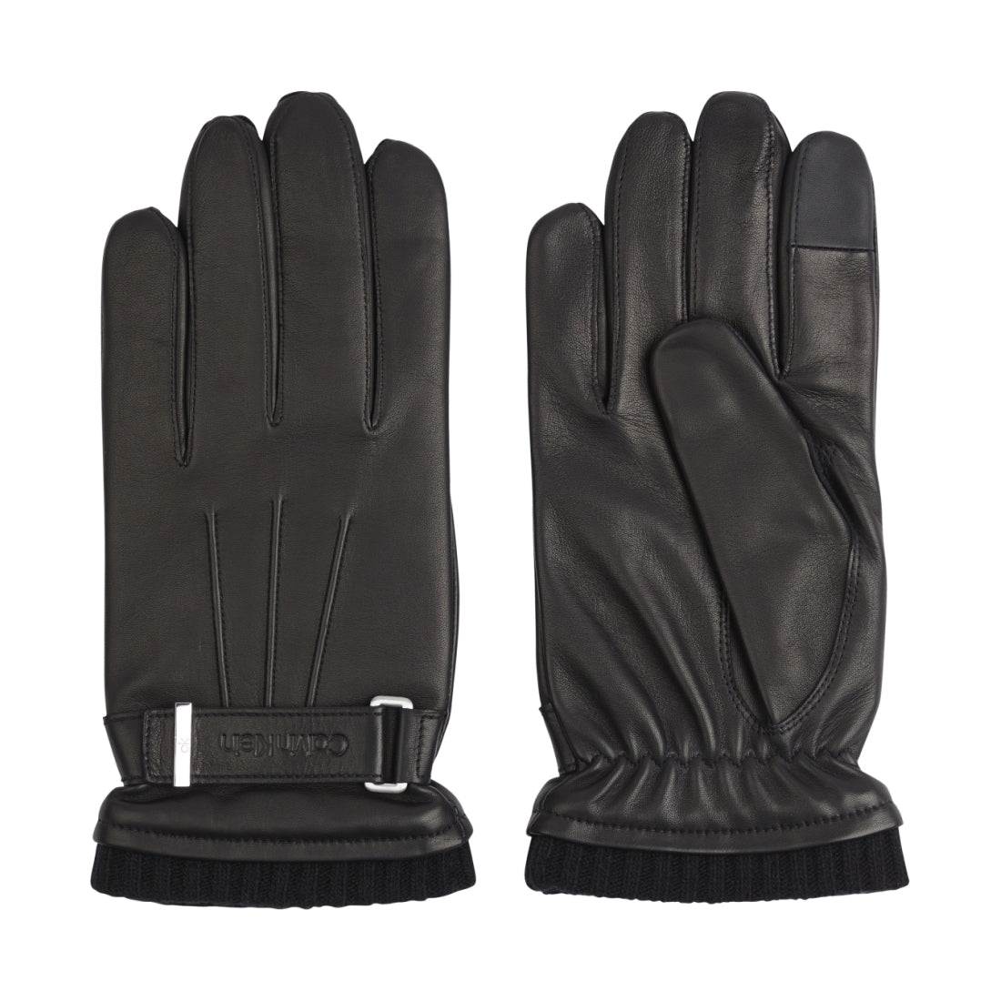 Calvin Klein mens black rivet gloves | Vilbury London