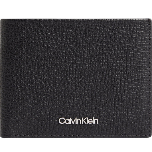 Calvin Klein mens black minimalism 6cc w/bill wallets | Vilbury London