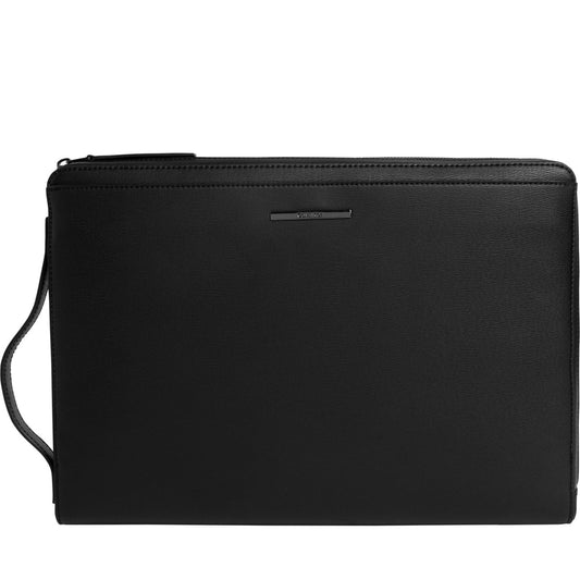 Calvin Klein mens black modern portfolio laptop bag | Vilbury London