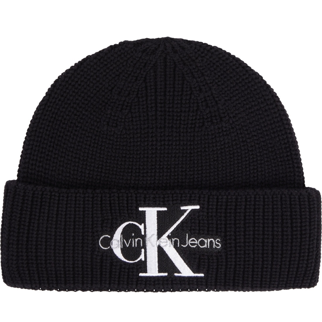 Calvin Klein Jeans mens black monogram beanie | Vilbury London