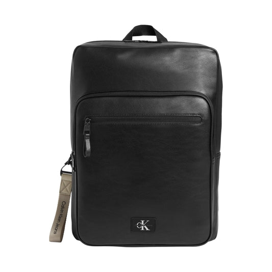 Calvin Klein Jeans mens black tagged slim backpack | Vilbury London