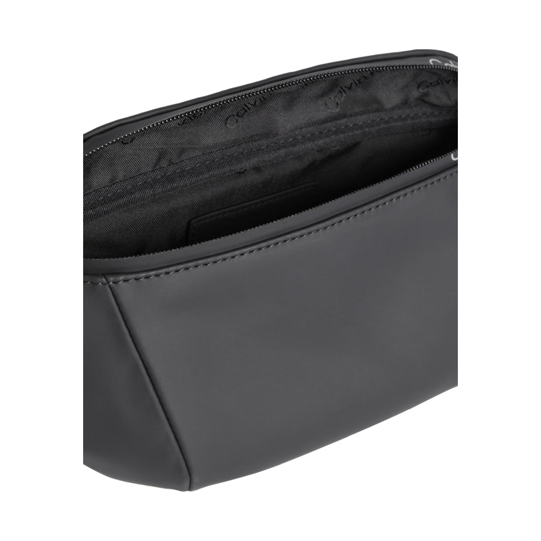 Calvin Klein mens black rubberized waistbag | Vilbury London