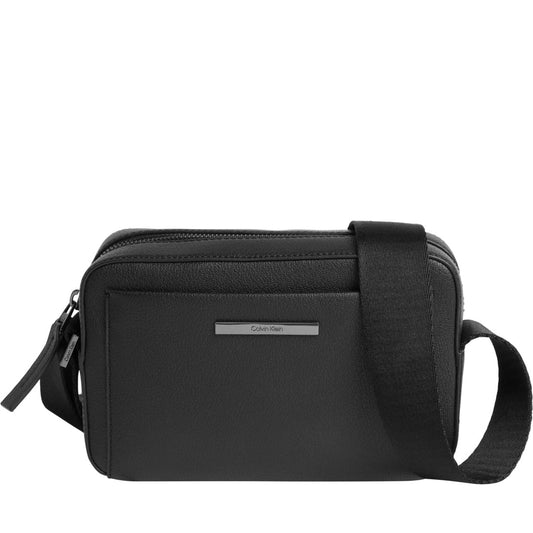 Calvin Klein mens black modern bar camera bag | Vilbury London