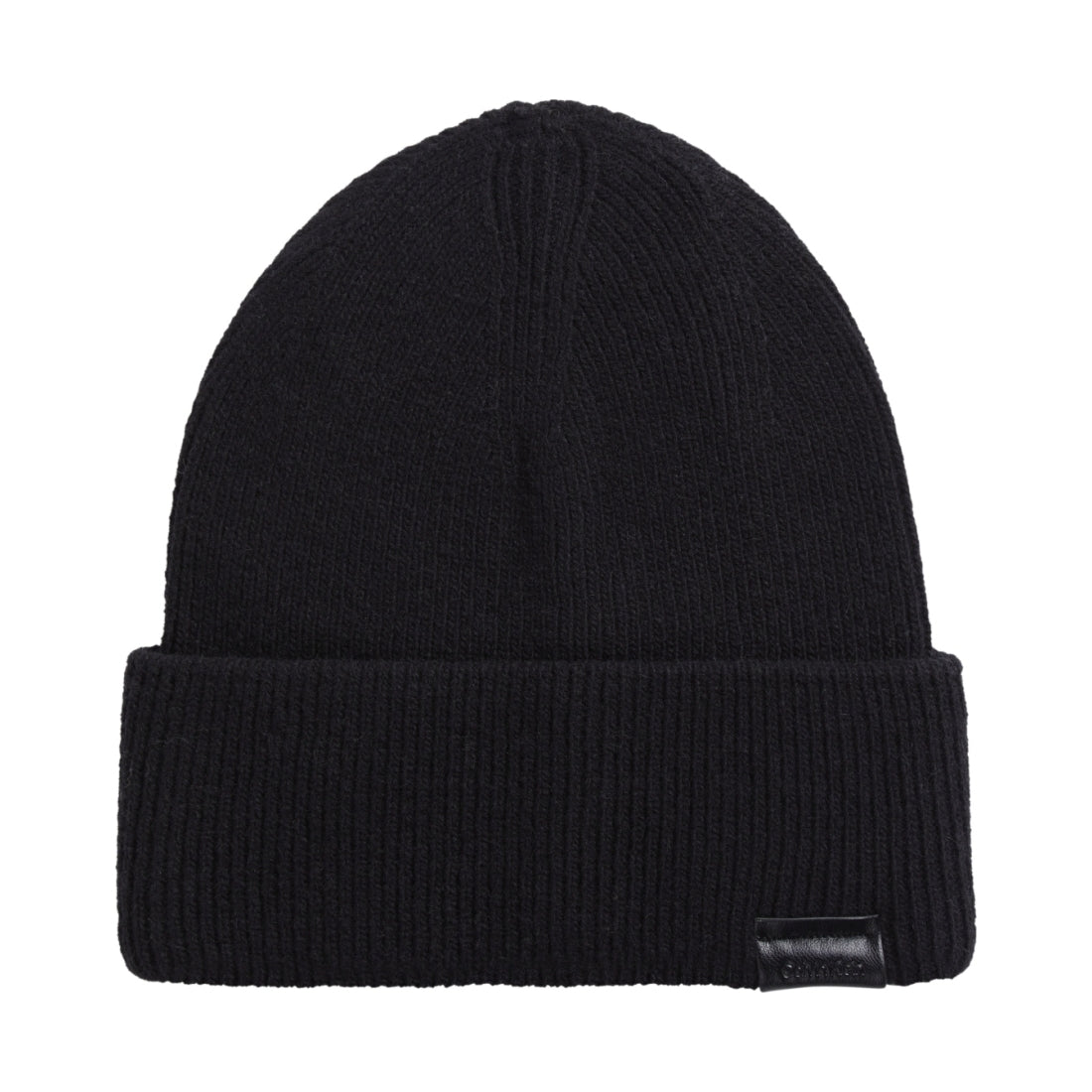 Calvin Klein mens black patch docker beanie | Vilbury London