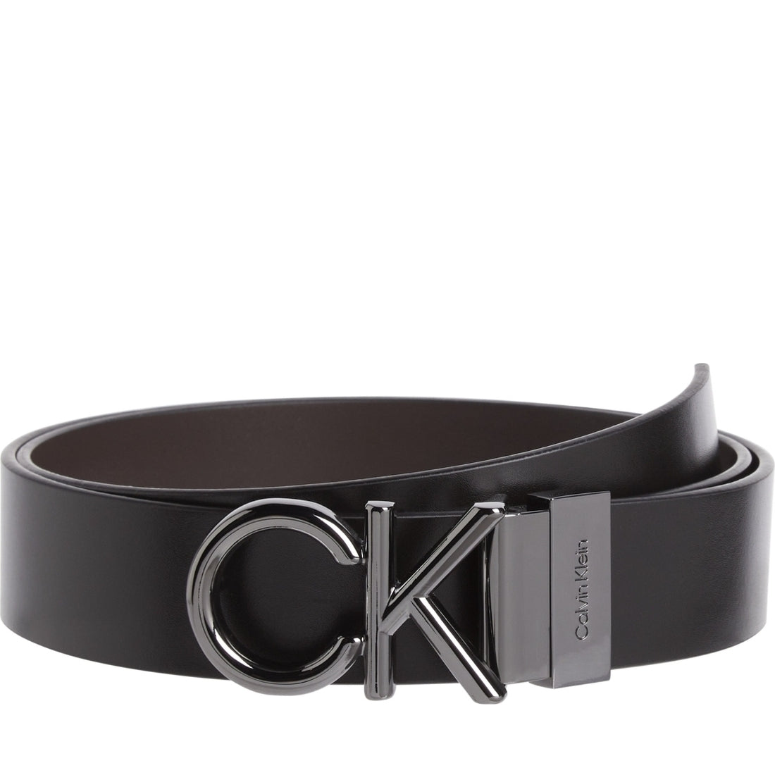 Calvin Klein mens black, brown 2 buckles 1 strap belt set | Vilbury London