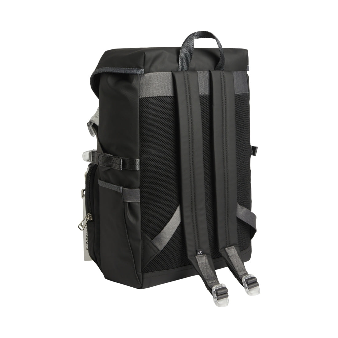 Calvin Klein Jeans mens black park culture flap backpack | Vilbury London