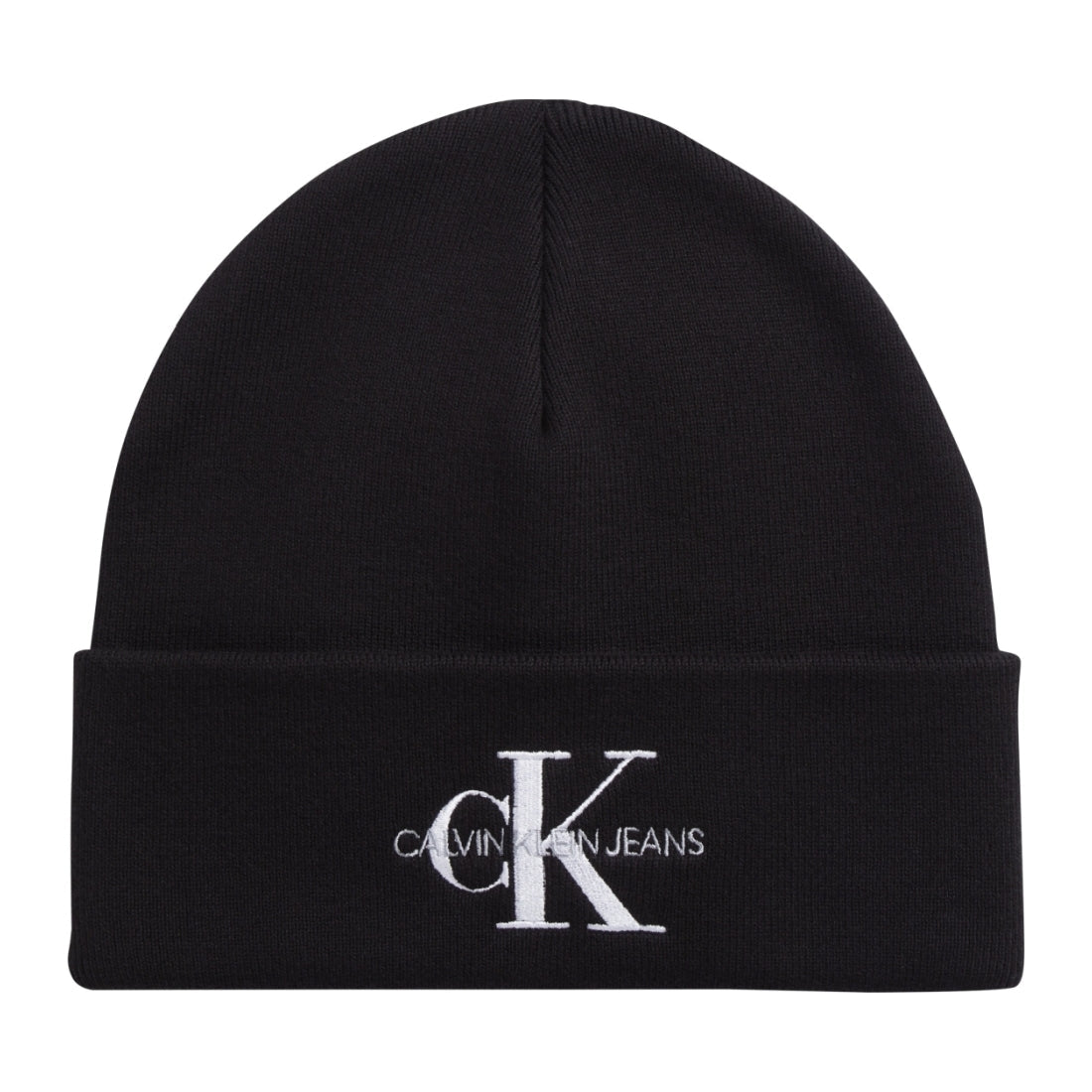 Calvin Klein Jeans mens black monogram beanie | Vilbury London