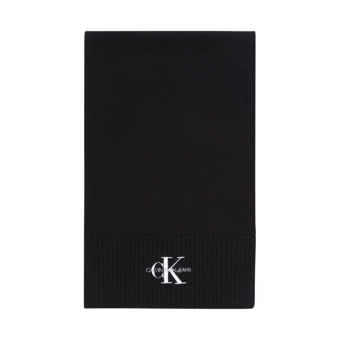 Calvin Klein Jeans mens black monologo embro scarf | Vilbury London