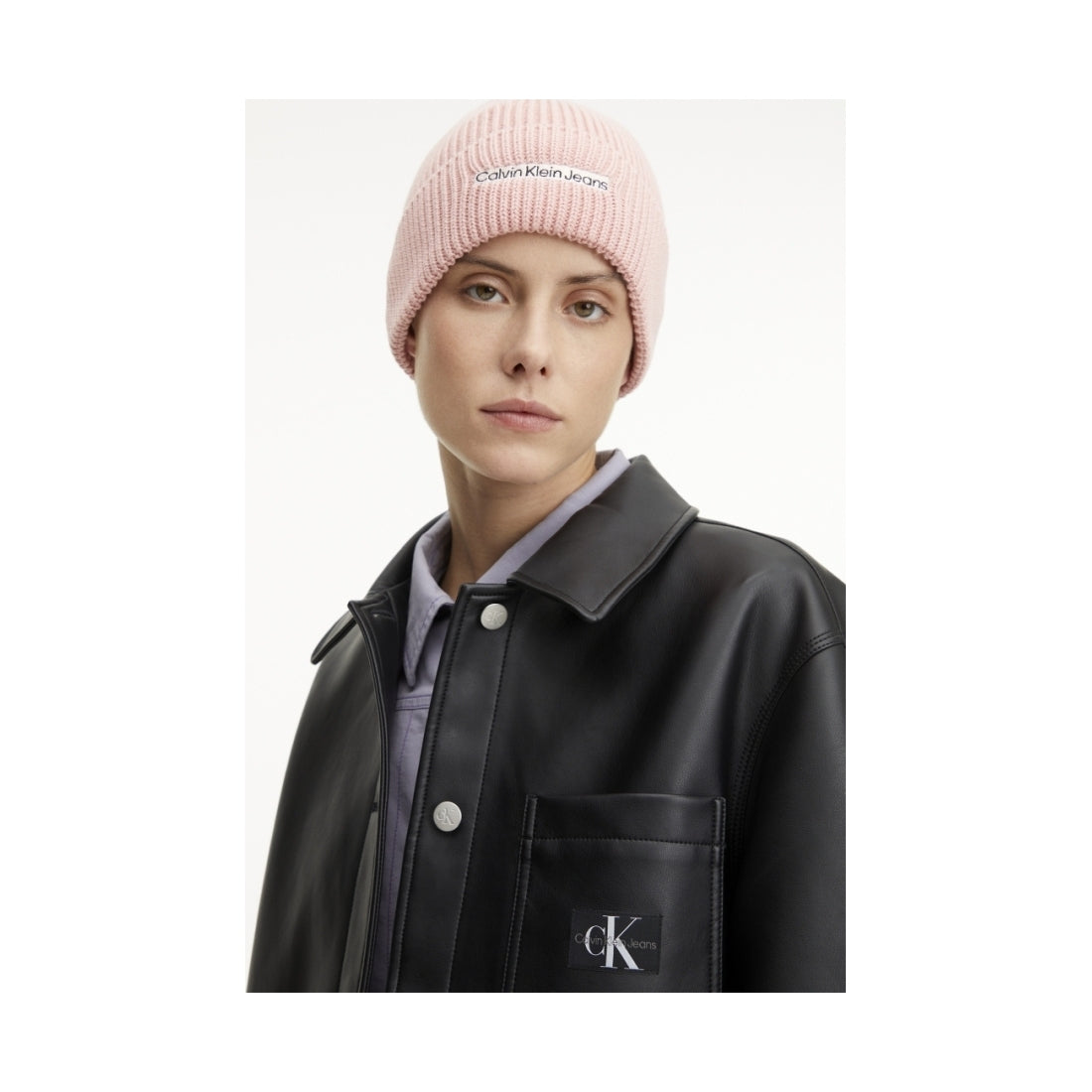 Calvin Klein Jeans womens faint blossom institutional beanie | Vilbury London