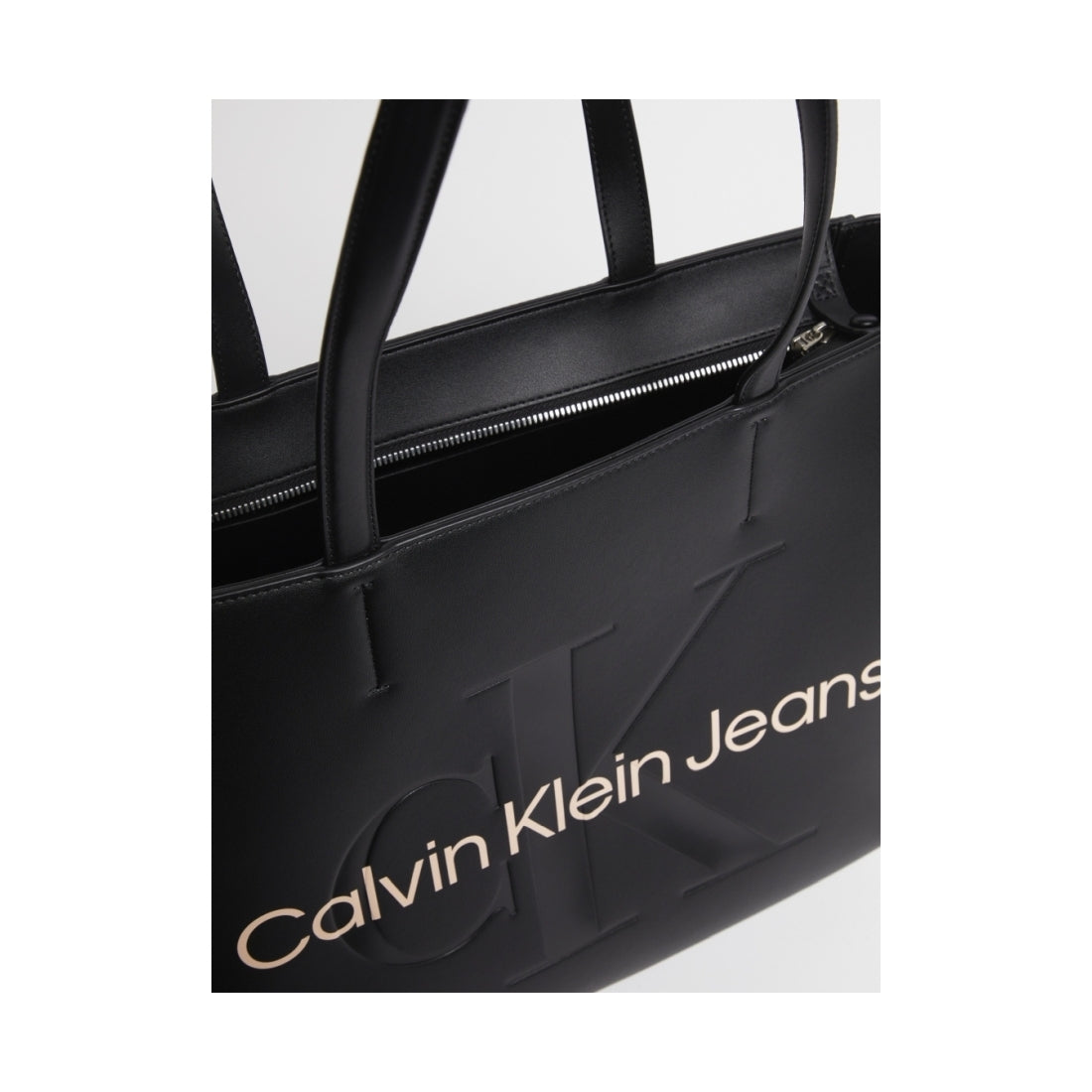 Calvin Klein Jeans womens blawith rose sculpted shopper mono | Vilbury London