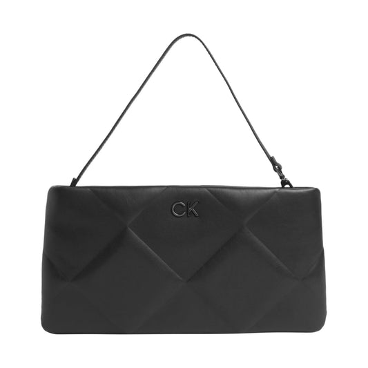 Calvin Klein womens black re-lo quilt clutch | Vilbury London