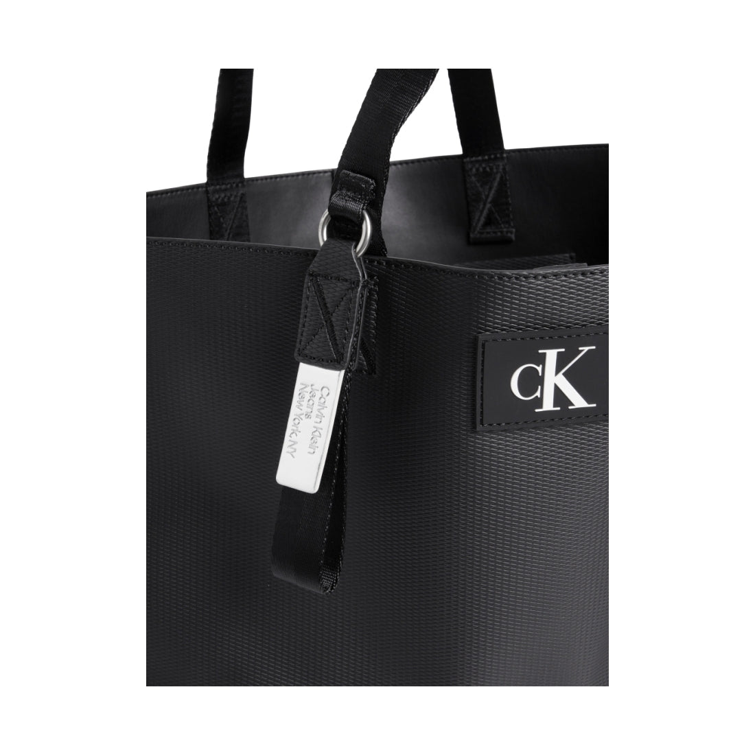 Calvin Klein Jeans womens black tagged slim tote | Vilbury London