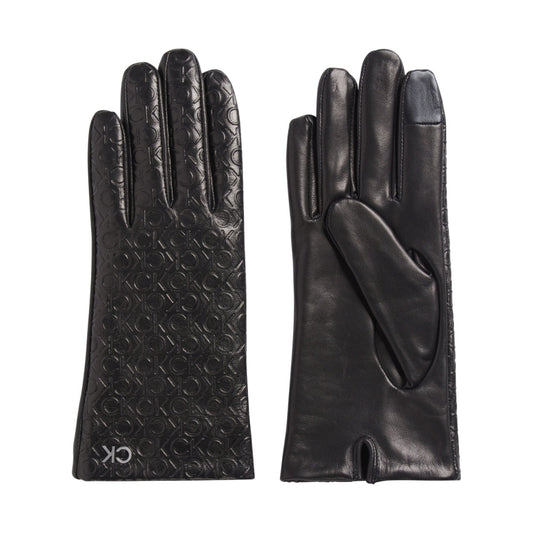 Calvin Klein womens black re-lo gloves | Vilbury London