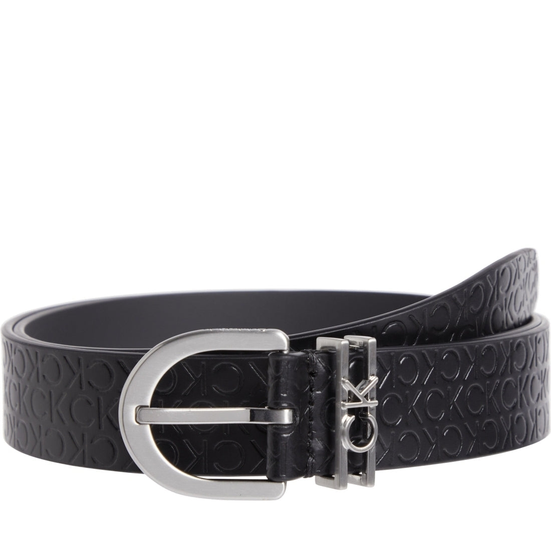 Calvin Klein womens black must loop belt 30mm emb | Vilbury London