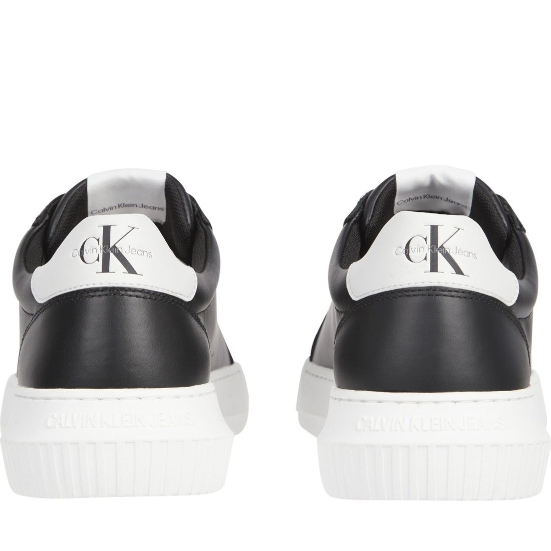 Calvin Klein Jeans mens black, white chunky cupsole mono sport shoe | Vilbury London